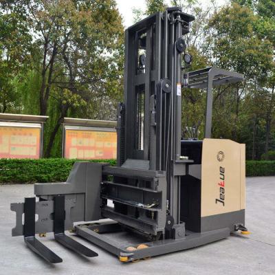 China New Design Low Price 1.2 Ton 1.5ton Hotels Jeakue Factory Narrow Aisle Forklift Chinese Three Way Reach Forklift With CE Certificate for sale