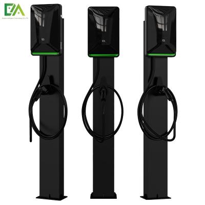 China 220V 380V 7kW 11KW 22KW Tipo de columna negra pila de carga AC para vehículos eléctricos domésticos en venta