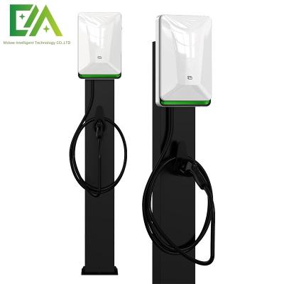 China 7KW 11KW 21KW Pearl White Column / Floor Type Single Gun Electric Vehicle AC Charging Pile for sale