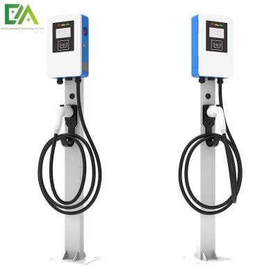 China Type 1 Type 2 7KW 11KW 21KW Blauw en wit Kolom / vloer Type Eén pistool Elektrisch voertuig AC-oplaadstapel Te koop