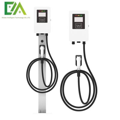 China 7KW 11KW 22KW White Column / Floor Type Single Gun Electric Vehicle AC Charging Pile / Charging Station for sale