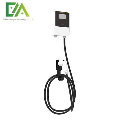 China 7KW 11KW 22KW Vehículo eléctrico blanco montado en la pared con un solo cañón AC Cargador doméstico Cargador portátil en venta