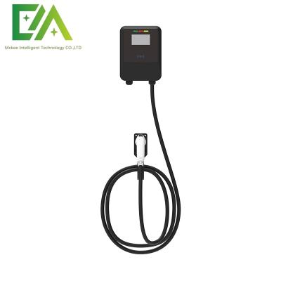 China 7KW 11KW 22KW Vehículo eléctrico negro montado en la pared pistola única pila de carga AC / cargador portátil comercial en venta