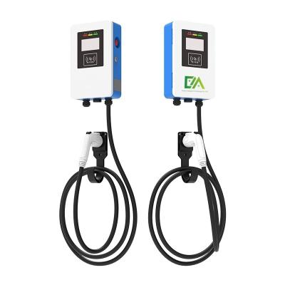 China 7KW 11KW 22KW 32A Blauw en wit Wandmontage Elektrische auto Single Gun AC Charger Voor thuisgebruik Te koop