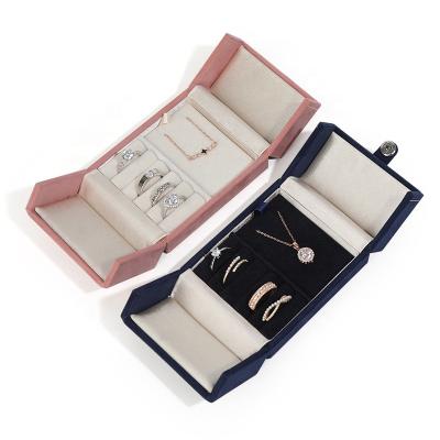 China Custom Luxury Jewelry Package Ring Necklace Box Manufacturer Supply Velvet Jewelry Box for sale