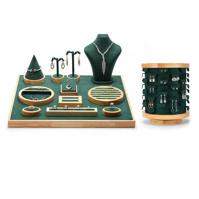 China Eco-friendly Custom Design Luxury Jewelry Display Set Jewelry Display Stand For Earrings Ring Necklace for sale