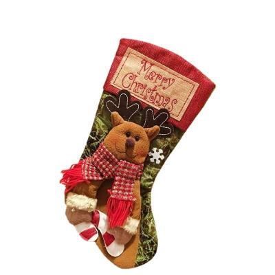 China Christmas Tree Candy Bag Christmas Socks Gift Bag Christmas Decoration Fashionable Dangling Socks for sale