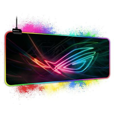 China Gaming Lock Edge RGB Mouse Pad Large Computer Desk Pad Chicken Luminous Gaming Pad for sale