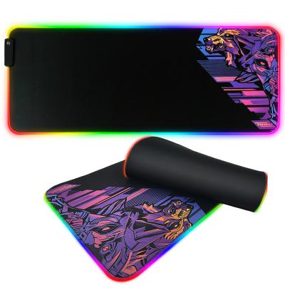 China Gaming Lock Edge RGB Mouse Pad Large Computer Desk Pad Chicken Luminous Gaming Pad for sale