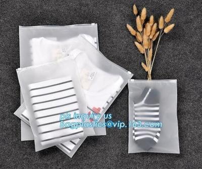 China slider packaging bag for garment, Zip Slider Bag garment bag with hanger, Clear frosted PVC / EVA reusable slider bags for sale