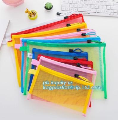 China stationery within mesh PVC waterproof zipper document bag/ pvc folder, pp plastic file folder printable document bag for sale