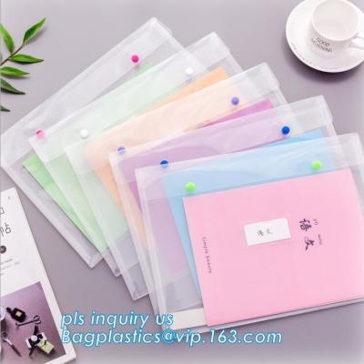 China A4 custom PP plastic file folder, document wallet with button, pp a4 decorative expanding file folders for sale