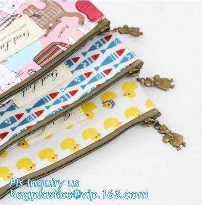 China pencil case students Simple canvas bag Stationery case large PU pencil bag, zipper pencil pouches bag School Stationery for sale