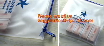 China Transparent pvc slider zip bag with blue side gusset, pvc zipper lock slider bag, Zipper slider clear pvc bag for ruler for sale