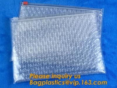 China Cosmetic Slider Zip lockk Bubble Bags Bubble Slide Pouch,Zip lockk esd bubble bag bubble packaging wrap cosmetic pouch slide for sale