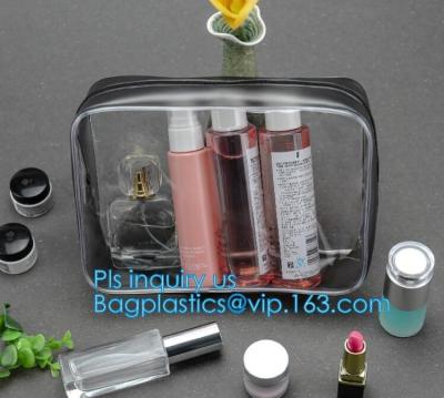 China recyclable travel PVC cosmetic bag travel set bag, PVC Zip Lock Plastic Cosmetic Travel Packaging Bag, PVC Zipper Travel for sale