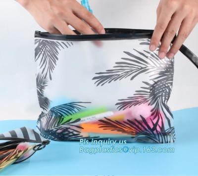 China Resealable PE / PVC Slider Zip Lock Bags, zipper plastic lock bag clear plastic gift bags with zipper, plastic bag with for sale