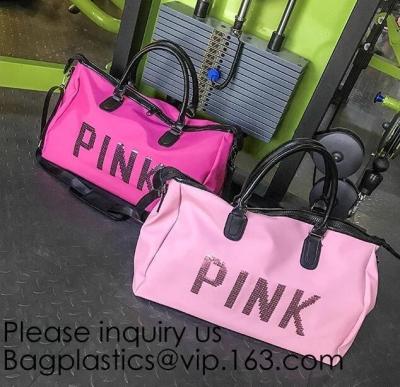 China Pink Color Nylon Waterproof Handbag  Large Capacity  Carry-on Bag Durable Multifunction Bag Portable Women Bag for sale