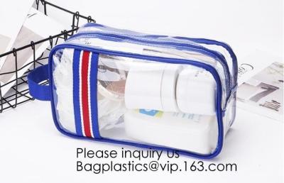 China Modern Fashion Travel Portable Transparent PVC Customized Logo Cosmetic Pouch,PVC Cosmetic Pouch With red Zipper for sale