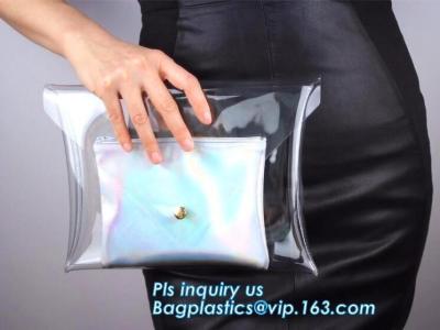 China Eco-friendly Practical Waterproof Transparent Zipper Hand Bag PVC Cosmetic Clutch Bag For Gift Promotion, purse, wallet for sale