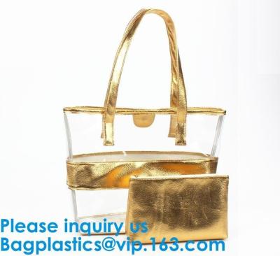 China Tote Bag/Shoulder Bag/Shopping Bag/Handle Bag/Beach Bag/Waterproof Bag,Lady Handbag Set Transparent Beach Tote Bag With for sale