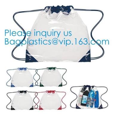 China Promotional Transparent PVC Clear Drawstring Backpack Bags,Promotional Hot Selling Waterproof Transparent PVC Backpack D for sale