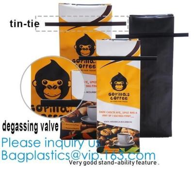 China BRC Standard Qual Seal Kraft Paper Bags With Tin Tie Coffee Bags Plastic Valve,Customzed Side-Gusset Valve Tintie Plasti for sale