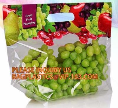 China fresh fruit plastic bag for packaging cherry, Bag For Fresh Fruit Sweet Cherry, Coin or U shape grape bag for sale