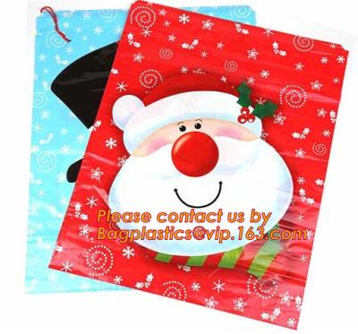 China Christmas Fancy Gift Poly Bag /drawstring santa sack bag, decoration bags, jumbo bags, giant gift bags, Christmas bags for sale