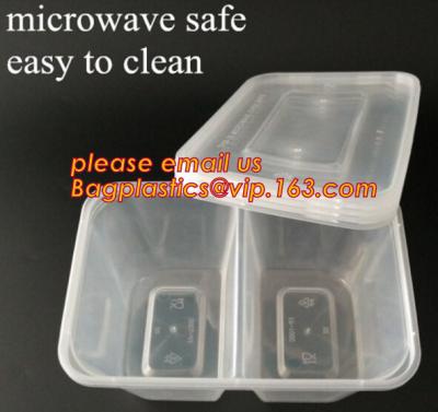 China Disposable Plastic 4 Compartment Food Thermal Lunch Container Box,Plastic Takeaway Food Box with conjoined cover bagease for sale