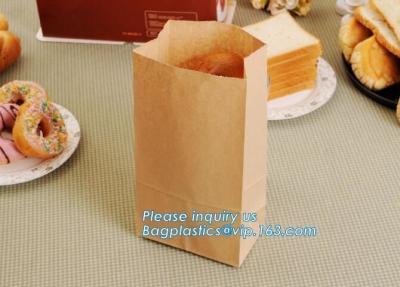 China Bread Kraft Paper Bag Square Bottom Bag Takeaway food Packing Bag,Recyclable sandwich bread food packaging brown paper b for sale