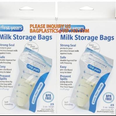 China Custom Design Breast Milk Cooler Bag Liquid Safe Food Storage Bags,Customized disposable plastic baby breast milk refrig for sale