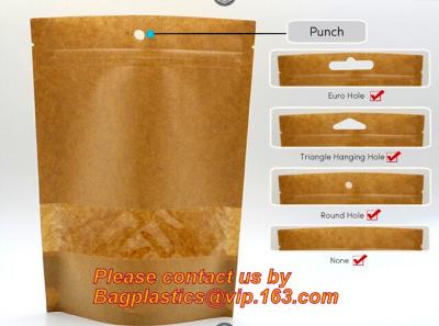 China custom resealable recyclable kraft paper square bottom zipper bag, standup Zipper seal Kraft Paper Coffee Bag with Side for sale