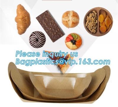 China Disposable brown kraft paper boat paper food tray,Latest design food grade cardboard food fold paper boat trays bagease for sale