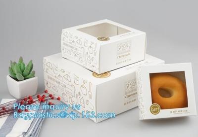 China Kraft paper clear window biscuit / cookie / cake box,custom made fancy Luxury cardboard Coated paper cake box wholesale for sale