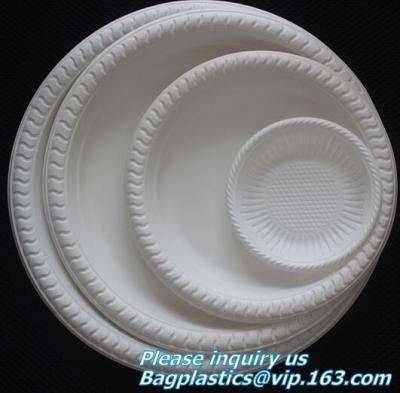 China Eco friendly biodegradable sugarcane bagasse tableware sets disposable paper pulp plate 6 inch round disc bagease packag for sale