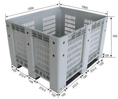 China Standard Sizes HDPE Collapsible Plastic Pallet Box, Heavy Duty Industry Storage Use Collapsible Plastic Mega Bin for sale