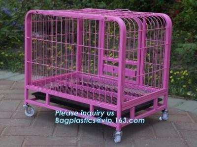 China customized portable stainless steel aluminum metal folding big dog cage, dog kennels cages large outdoor durable dog hou for sale