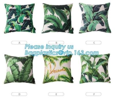 China Tropical leaf latest design digital printing cushion cover wholesale decorative pillow covers,Latest design custom print for sale