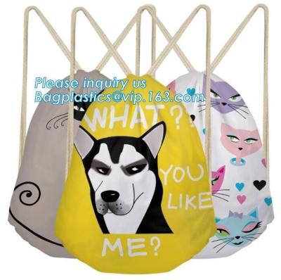 China Custom Laundry Polyester Waterproof Drawstring Cosmetic Bag,custom long handle polyester supermarket shopping bag pack for sale