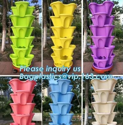 China strawberry vertical stackable planter plastic garden pots flower pot,PP material Mini plastic succulent pot for home gar for sale