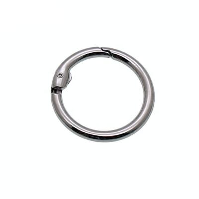 China 1 Inch Eco-Friendly Metal Rings Spring O Rings Round Snap Carabiner Clip Purse Door Ring for sale