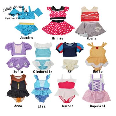 China RTS Breathable Cute Princess Children Swimsuits One Piece/2PCs Swimwear Bikini Hot Sale Little Girl Pink Swimwear for sale