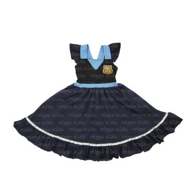 China Breathable Ready to Ship Washable 100% Cotton Girls Boutique Bunny Cop Inspired Girl Dress and T-shirts for sale