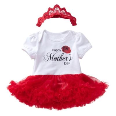 China Viable 2019 New Design Mothers Day Tutu Dress Romper With Headband, Girls Tutu Dress, Cute Tutu Dress Baby for sale