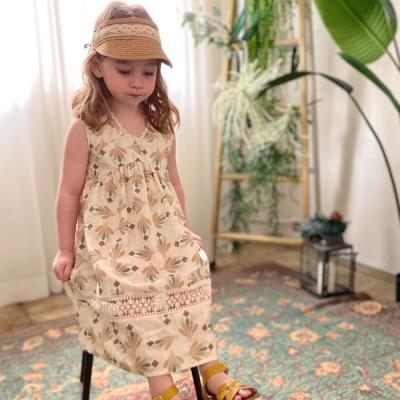 China 2022 New Girls V-Neck Dresses Breathable Dress Summer Casual Wear Breathable Children Clothes for sale