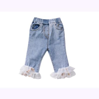 China Sustainable Boutique Girls Lace Up Denim Half Pants Fashion Toddlers Casual Pants Girls Spring Summer Jeans Pants for sale