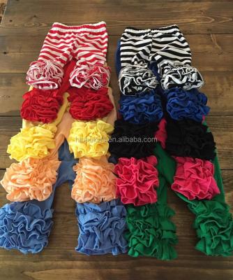 China Viable cheap girls ruffles icing gaiters icing pants cotton tops and ruffles pants baby gaiters pants for sale