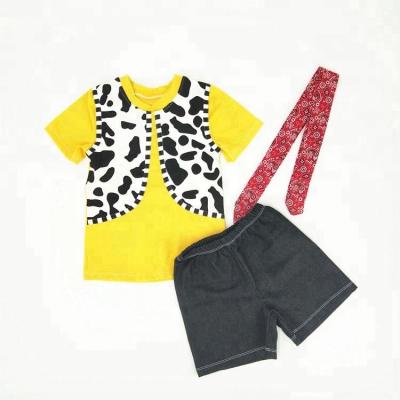 China Hippokids Cow Print Boys Clothing Wholesale Kids Boutique Eco-Friendly Boys Clothing Outfit for sale