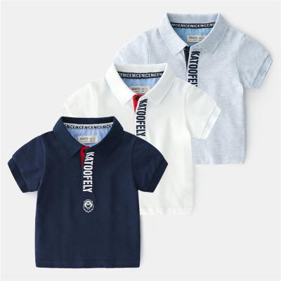 China 2019 Summer Children's Polo Shirts Cotton Short Sleeve Polo Shirt For Boy Lapel Solid Tops Cotton Shirt For Kids for sale